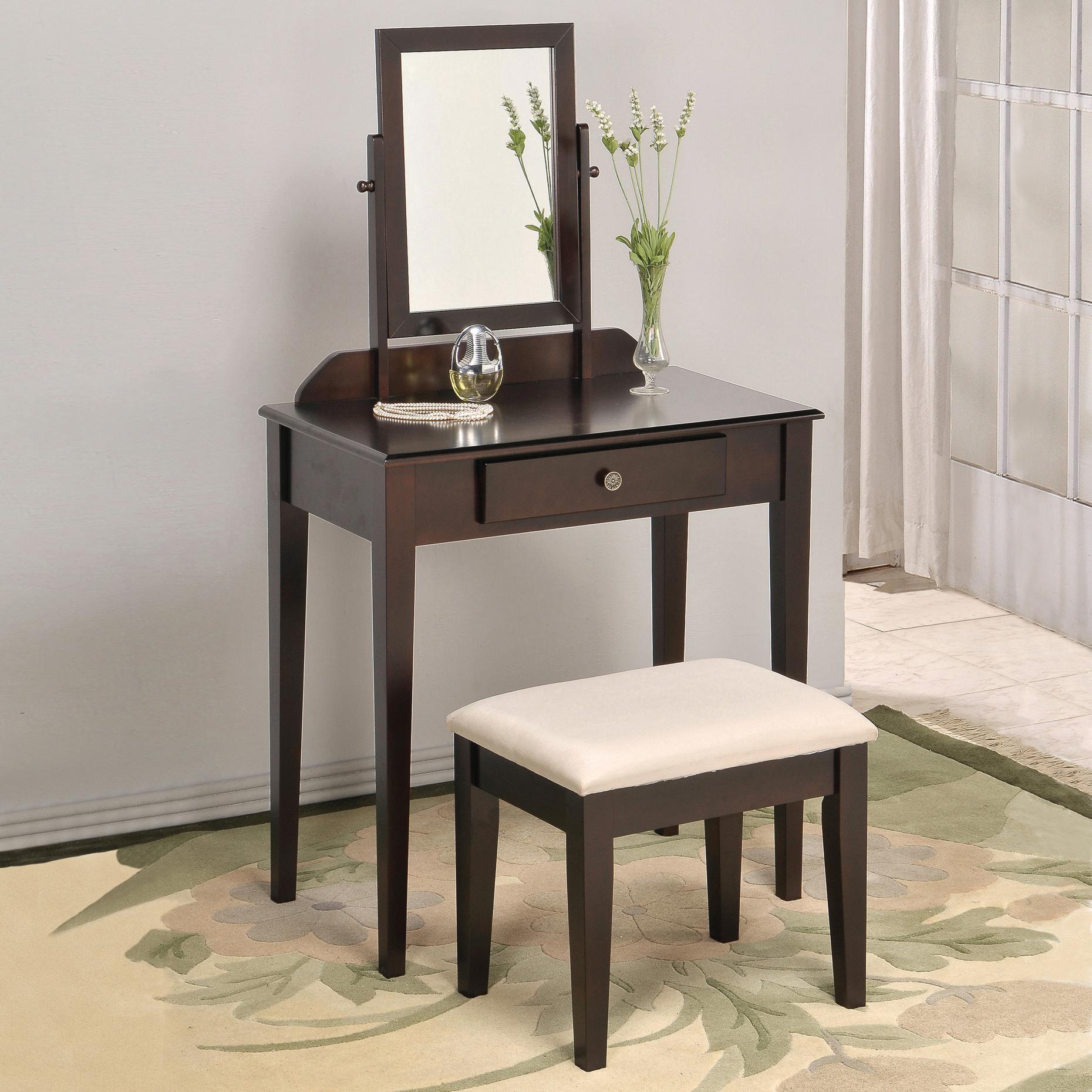 Crown Mark Iris 2208SET ESP Transitional Vanity Table Stool